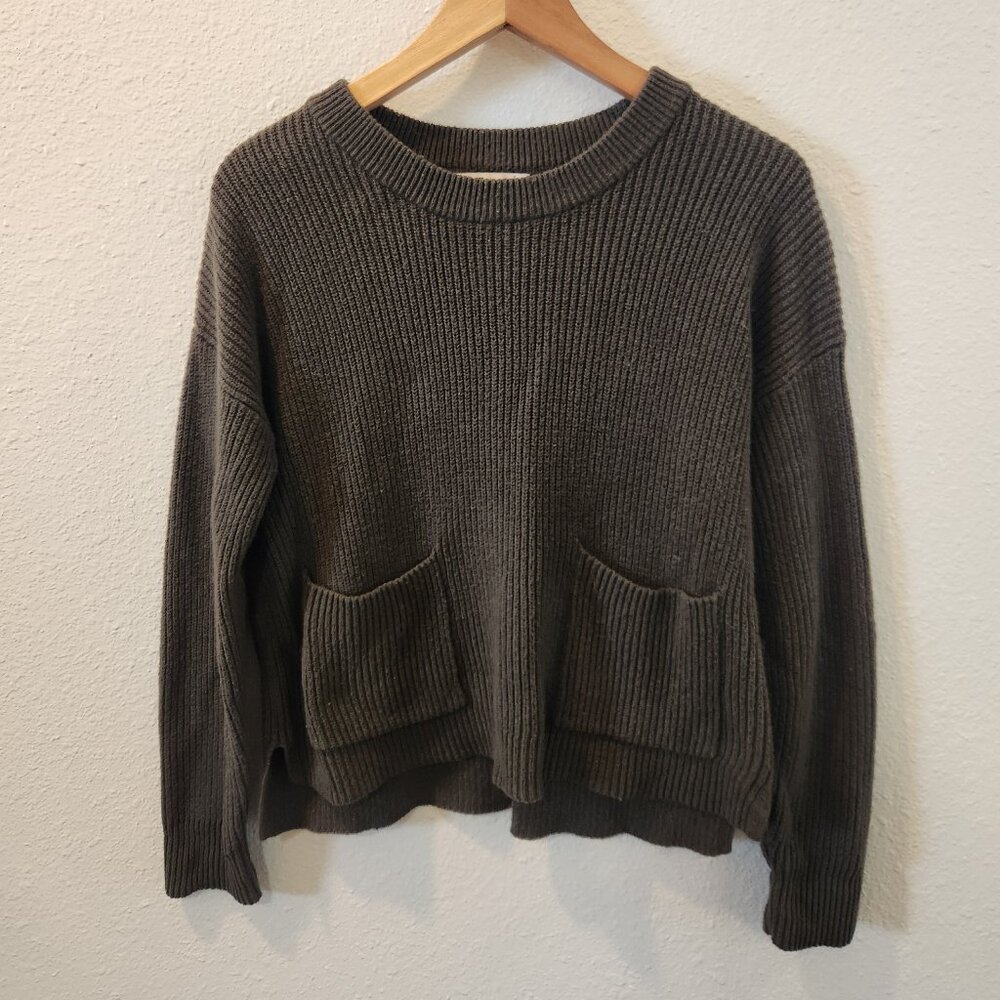Madewell green pocket sweater